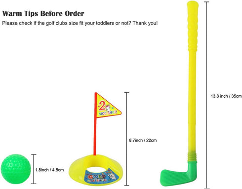 Plastic Golf Clubs, Educational Golf Toys Sets for Toddlers Kids, Outdoor Indoor Sports Golf Game Toys for Boys & Girls