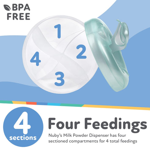 3-Section Nuby Milk Powder Dispenser - Convenient Design for Easy Feeding