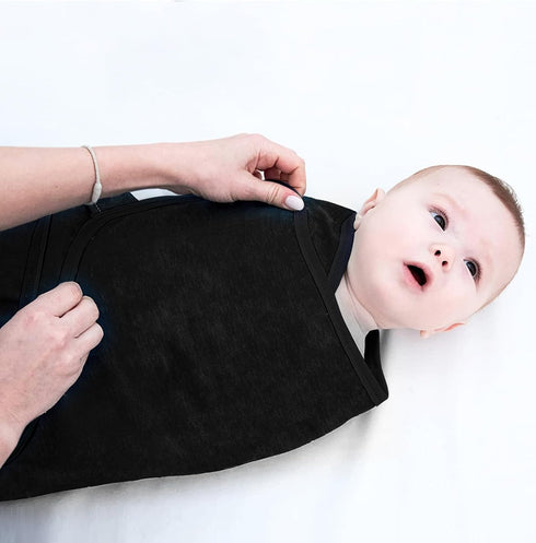 Baby Swaddle Blankets, Soft and Cozy Organic Cotton Black Swaddle Wrap, Receiving Blankets for Baby Girl Boy, 0-3 Months