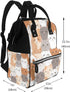 DWVTSLH Backpack Mummy Backpack Orange Cats Diaper Bag Multifunction Nappy Bags Waterproof Large Capacity Travel