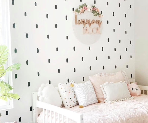 Candy Hand Drawn Lines Wall Decals, Peel and Stick for Kids, Baby Bedroom Nursery, Living Room Decor (Black)