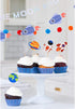 30pcs Outer Space Cupcake Toppers, Planet Party Supplies for Birthday Decorations with Rocket and Astronaut Themes