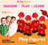 FUNERICA Toy Fireman Action Figures for Kids, Firefighter Figurines Community Helpers Toys for Fire Station Playset