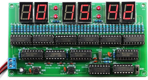 DIY Electronic Clock Kit, 6 Bit Digital Circuit Soldering Kit for Skill Contest Training Materials