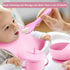 Set,Miicasa 3+ Silicone Baby Feeding Baby Led Weaning Supplies Kit With Suction Bowl & Car Plate, Bib, Spoon, Fork, Cup
