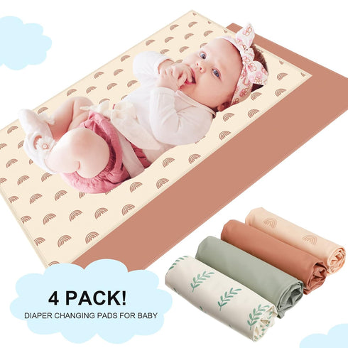 4 20" 28" 4 Geelin Pcs x Leather Baby Changing Pad Wipeable Changing Pad Portable Waterproof Diaper Mat for Travel Home