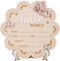 BOXOB Wooden Baby Announcement Sign, 7x6.81in Butterfly Hello World Newborn Sign Baby Name