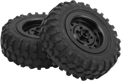 55mm/2.2in 1/10 Scale Rubber Tires & Wheel Rims AntiSkid Fit for D12 Model Parts (Black ) by Drfeify