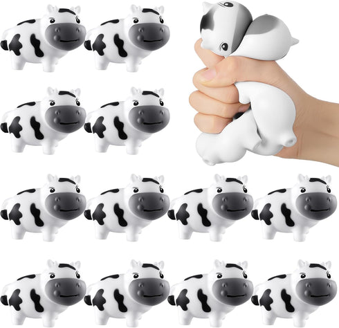 Meooeck 12 Pcs Cow Stress Relief Toy Stress Ball for Adults Mini