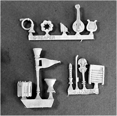 Reaper Miniatures Dark Heaven Musical Instruments 12 Pcs #03032 Unpainted Metal