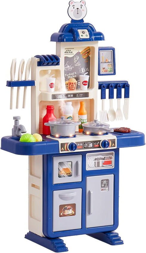 VEVOR Kids Kitchen Playset 48PCS, Pretend Play Kitchen with Cooking Stove with