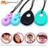 Chew Necklace for Boys and Girls Silicone Chew Toys Teardrop Twist Pendants, Sensory for Autism or Oral Motor Needs (4