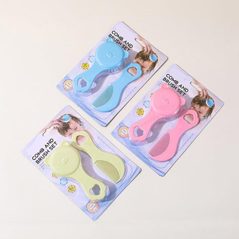 YUSHTPO Set Infant Comb with Hairbrush for Delicate Skin Feature Lovely Bear Pattern New Parents Essential Hair Care