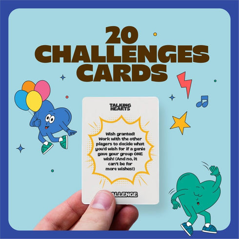 Talking Hearts 200 20 Conversation Cards for Family, Fun Questions and Challenges for Dinnertime, Road Trips, and Game