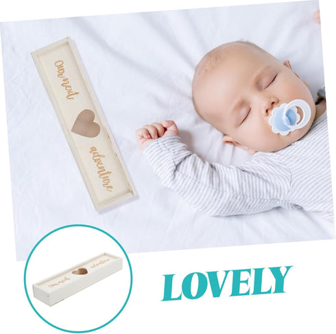 STOBAZA Sliding Lid Pregnancy Test Storage Box Wooden Announcement Case Ideal Present for Pregnant Women at Baby