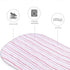 Bassinet Sheets Compatible with Baby Delight Snuggle Nest, 2 Pack, 100% Jersey Knit Cotton, Pink Stripes and Hearts