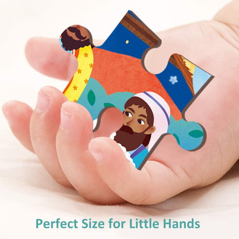 Wooden Nativity Puzzle for Kids Ages 3-5 - 24 Piece Christmas Jigsaw Puzzle with Tray for Toddlers
