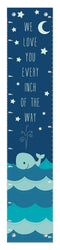 Kids Nautical Chart, Love You Every Inch of The Way, Whale Height Growth Chart for Aquatic Room Decor