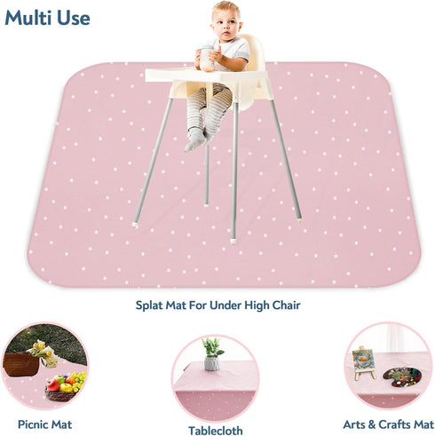 Magik & Kover 2 Pack, 42 42 Inch Baby Splat Mat for Under High Chair x Splash Mat for Arts & Crafts & Eating Mess