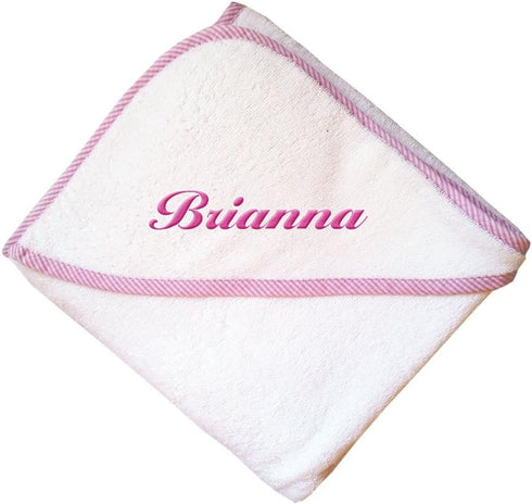 Fastasticdeal Custom Personalized Embroidered Cotton Soft White Girl Bath Baby Hooded Towel
