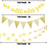 Gold Glitter Graduation Banner - We Will Miss You and Triangle Flag Banners for Farewell Party Decorations