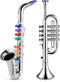 Lewtemi Set of 2 Musical Instruments Include Toy Trumpet and Saxophone Set