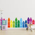 8 Whaline Sheet Crayons Wall Decals Waterproof Watercolor Crayons Wall Stickers Educational Wall Corner Stickers