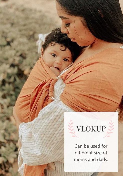 Adjustable Brown Baby Ring Sling Carrier - Soft and Breathable