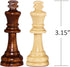 ASNEY Wooden Chess Pieces, Tournament Staunton Wood Chessmen, 3.15” King Figures, Includes Storage Bag