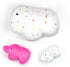 BenBen Elephant Plush Toys, Set of 3 Cute Elephant Family Stuffed Animal, Kawaii Plushies, White & Hot Pink