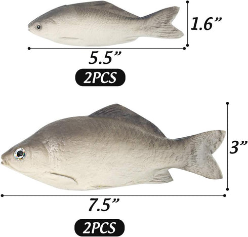 BigOtters 4PCS Fake Fish, Realistic Artificial Sea Fish Playset Model Food Display for Kids Kitchen Decor
