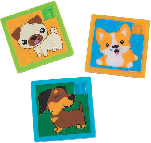 Cute Dog Slide Puzzle - 12 Pieces Toy