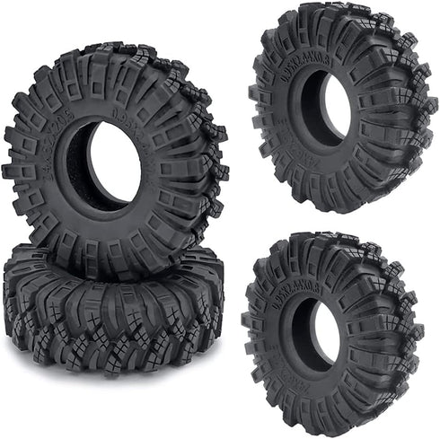 4Pcs 1.0" Crawler Tires Soft Rubber Wheels Tires 62mm for 1/24 Axial SCX24 Deadbolt Bronco RC Crawler Car (c)