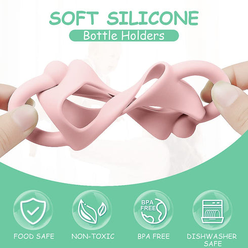 Aolso 2PCS Silicone Baby Bottle Handles, Bottle Handles for Dr Brown Narrow Bottles, Easy Grip Handles to Hold Baby