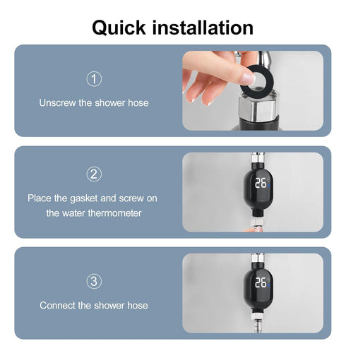 Javjicy Shower Thermometer,Water-Powered Shower Head LED Temperature Display,Smart Instant Read Digital Bath