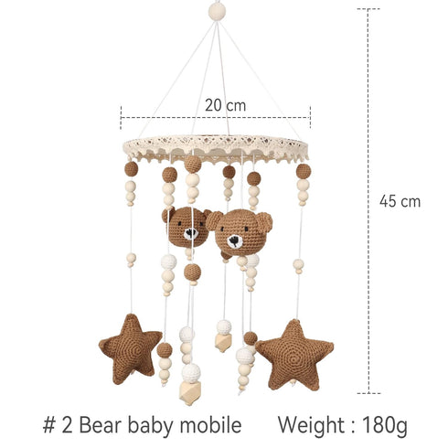 GDGZT Pack Boho Bear Baby Crib Mobile - For Boys & Girls, Bassinet & n Play