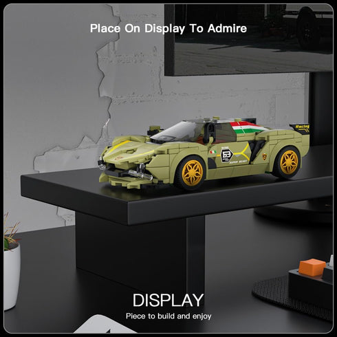 Mould King Speed Champion Sina Super Car Building Sets - 27003 Model Car Kits with Display Case, 333 PCS for Kids and