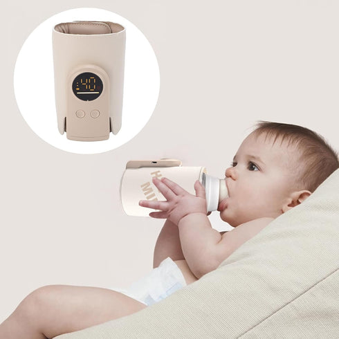 RiToEasysports Bottle Warmer, Cordless Wrap Portable LED Display Fast Milk Warmer Cover for Baby Breastmilk