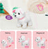 3-7 YH YUHUNG Walking White Dog Toy with Leash, Fluffy Electronic Puppy That Walks, Barks & Wags Tail, Interactive