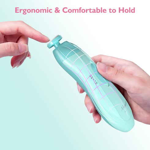 Baby Electric Nail Trimmer with LED Light, 10 Grinding Heads, Safe Electric Nail File for Newborns and Kids.