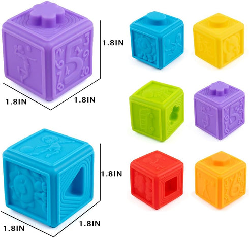 Baby Sensory Toy for Toddlers 1-3, Stacking & Building Block Montessori Toys for 1 2 3 Years Old