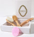 BRH 4 Set, Set Piece Wooden Baby Hair Brush and Comb Wooden Baby Care Kit with Soft Goat Bristle Brush,Baby Massage