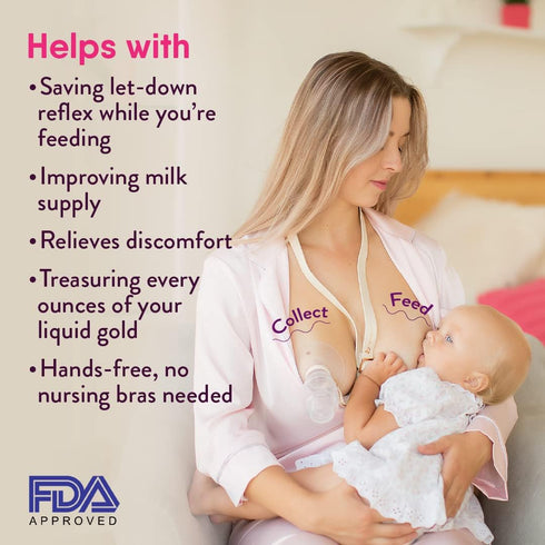 NatureBond Silicone Breast Pump with lid, Stopper, Strap, Pouch - 3.4oz 100ml Premium All-in-1 Set
