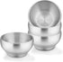LIANYU 12oz Stainless Steel Bowls for Kids - 4 Pack Double-walled Insulated Feeding Bowls, Dishwasher Safe
