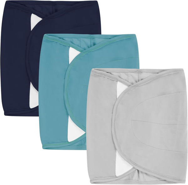 3-Pack Newborn Swaddle Wrap, Adjustable Velcro Swaddles Strap for Infants, Baby Arm