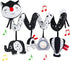 High Contrast Black and White Car Seat Toys for Infants 0-12 Months, Musical Black Fox Stroller Toys for Babies