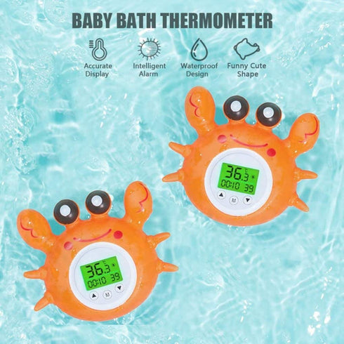 QCdeSoulBLV Digital Baby Bath Thermometer Baby Safety Room Thermometer with LED Display Temperature Warning Infant Bath
