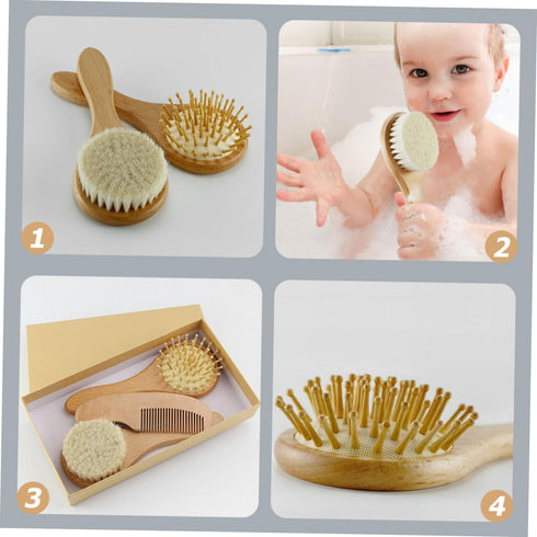 Set Set Toddmomy Wooden Hair Brush Comb Brush for Girls Boys Boy Girl Newborn Hair Care