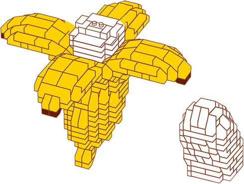 Kids Adult Fruit Micro Building Blocks Set for Home and Office Decoration KLJM-10 (Banana, 526 Pcs) 8902
