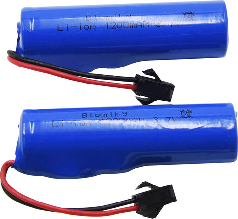 Blomiky 3.7V 1200mAh 2 Pack SM2P 3.7V 1200mAh 2 Li-ion Rechargeable Battery with Plug and USB Cable for Remote Control